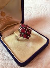 Antiques Victorian Style Silver Garnet Flowered Ring - Etsy