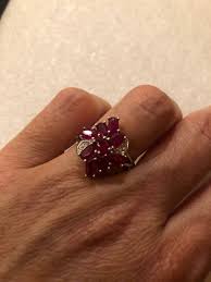 Vintage Pink Ruby Sterling Silver Cocktail Ring - Etsy