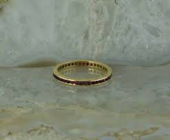 18K Yellow Gold Ruby Eternity Band Round Rubies End to End Size 6.5 Circa 1980 | eBay