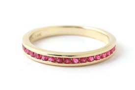 Ruby Half Channel Eternity Band - 14k Yellow Gold – Melissa Joy Manning Jewelry