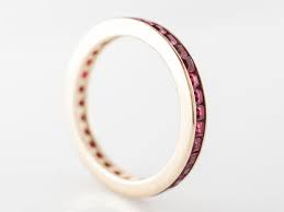 Ruby Eternity Wedding Band in 14k Yellow Gold – Filigree Jewelers