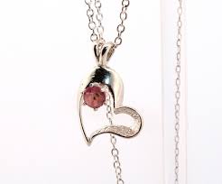 Natural Pink Tourmaline Sterling Silver Heart Necklace NT235 ...