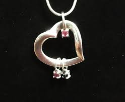 Lenox 925 Sterling Silver Ruby and Sapphire Heart Pendant ...