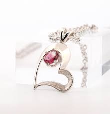 Natural Pink Tourmaline Sterling Silver Heart Necklace NT256 ...