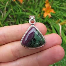 Ruby in Zoisite Stone Pendant Sterling Silver – Crystalline ...