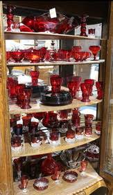 (lot Of 40+) Collection Of Ruby Red Depression Glass,