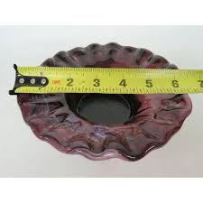 Purple Slag Glass Ruffled Rim Rose Potpourri Bowl Squat Vase ...