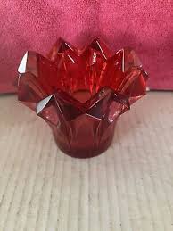 Mikasa Red Votive Candle Holder Heavy Lead Crystal Czech ...