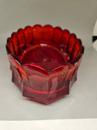 Vintage Fostoria Ruby Red Coin Glass Scalloped Oval Bowl 9 ...