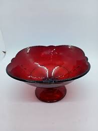 Paden City Glass Crows Foot Ruby Red Vintage 3.5" Tall X 6.5 ...