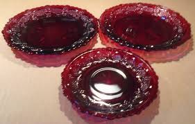 3 Pieces Avon 1876 Cape Cod 2-SALAD PLATES 7 1/4" 1 Saucer Ruby Red VGC | eBay