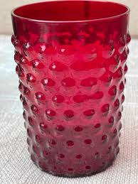 Lot 20. Pair of Antique Victorian Cranberry Glass Tumblers, Hobnail, Red Cut to Clear, 1800's, Made in USA - Etsy