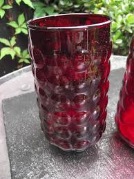 Mid Century Anchor Hocking Red Glass Textured Bubble Vases - Great Condition (G Box A) - Etsy