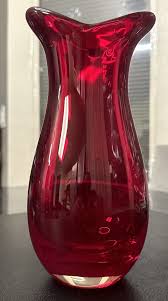 Vintage Teleflora Rubies & Roses Blown Glass Vase | eBay