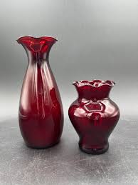 Vintage Royal Ruby Glass, Anchor Hocking, Red, Ruffled, Pair, Valentine's Day, Christmas - Etsy