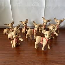 RARE Vintage KIMPLE Ceramic Mold All 9 of SANTAS REINDEER ...
