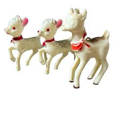 Vintage Christmas Three Rudolph Reindeer Celluloid Blow ...