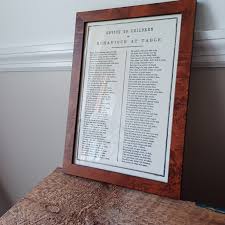 Custom Framed Table Manners Poem Print Kids' Dining Room ...