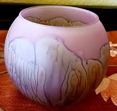 LOVELY COLORS! HAND PAINTED RUEVEN NOUVEAU ART GLASS 3 3/4 ...