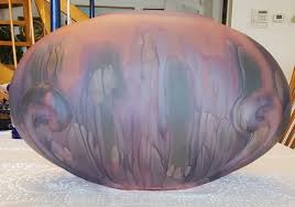 Stunning Rueven Hand Painted 16” Art Glass Vase by Nouveau ...