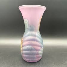 Nouveau Art Glass Purple Watercolor Splatter Vase / Vintage ...