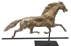Antique 19th C Full Bodied Copper Painted Gold Horse ...