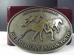 Vtg Belt Buckle Running Strong For American Indian Youth ...