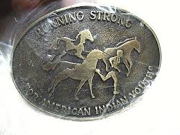 RUNNING STRONG FOR AMERICAN INDIAN YOUTH BRASS BELT BUCKLE ...