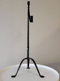 VTG/Antique Hand-Wrought IRON Primitive RUSH LAMP ...
