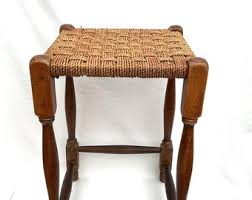 Mid Century Vintage Woven Wood Stool. Footstool. Footrest. H. 47cm - Etsy