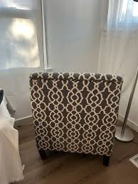 White & Gray Armless Wingback Chair