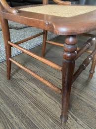 Antique American Golden Oak Cane Ornate Vintage Chair. Rare ...