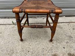 Antique Early American Primitive Style Rush Seat Side Chair ...