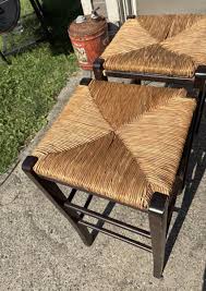 Vintage Rattan Seat Backless Counter Height Barstools 28” | eBay