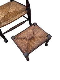 Antique Oak Lancashire Spindle Back Rush Chair and Footstool.delivery Included - Etsy Australia