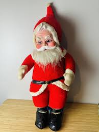 Vintage 36” Large Rushton Santa Claus Doll Rubber Face with ...