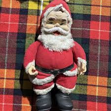Vintage 50s Rushton Star Santa Clause Plush Rubber Face Black Boot Coca Cola | eBay Australia