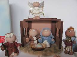 ANGEL CHEEKS BY RUSS 9 PIECE NATIVITY SET, CRECHE, WISE MEN ...