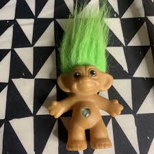 SMALL Vintage DAM Troll Green Hair - No Clothes | eBay