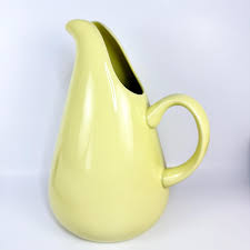 Large Mid Century Modern 10” Tall Russel Wright Pitcher Chartreuse Yellow Oneida - Etsy