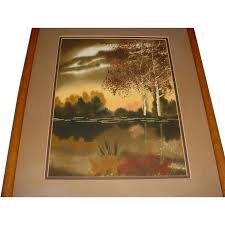 Similar Items to Signed Original Vintage Modern Watercolor ...
