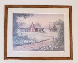 Barn House w/Horse and Carriage Art Print by M Caroselli | eBay