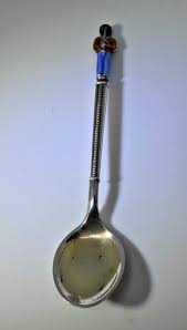 A Michelsen Sterling Silver Spoon Enameled Royal Kings Guard ...