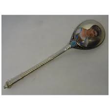 Antique Russian silver 88 pictorial enamel spoon by Ivan ...
