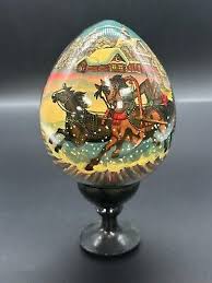 Hand Painted Wood Egg decor | eBay