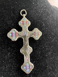 Vintage Catholic Style Crucifix Cross Charm, Antique Italian ...