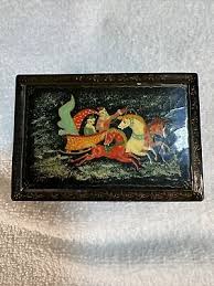 Russian TPonka?? Signed Painted Jewelry Trinket Box- As Is With Cracking | eBay