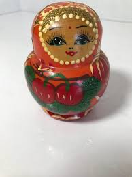 Vintage Russian Babushka Stacking Dolls, Babushka Colorful ...