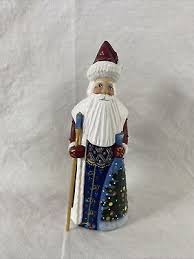 Beautiful Russian Santa Hand Carved & Painted Wooden Santa Figure 7" Tall | eBay
