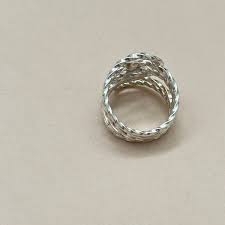 Mexican 925 Silver Taxco Shiny Interlocking Hammered Twisted Lines Modern Ring Size 8.25 - Etsy